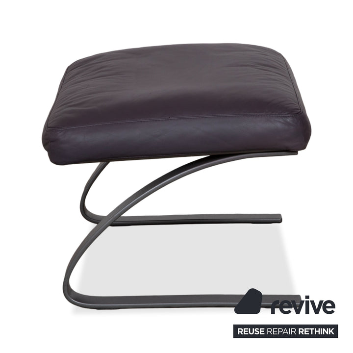 COR Swing Leder Hocker Freischwinger Lila Aubergine