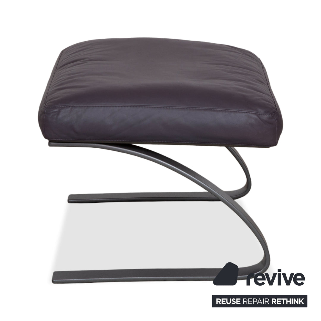 COR Swing Leder Hocker Freischwinger Lila Aubergine