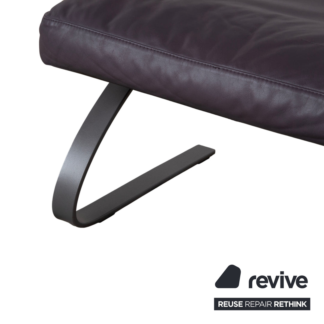 COR Swing Leder Hocker Freischwinger Lila Aubergine