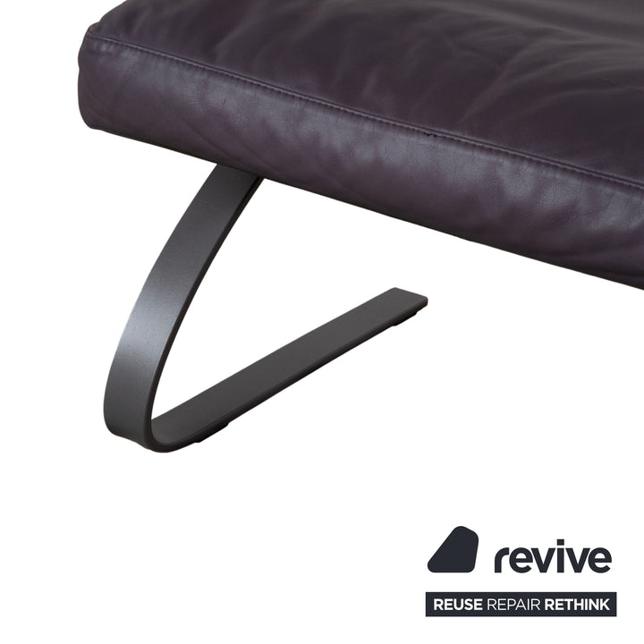 COR Swing Leder Hocker Freischwinger Lila Aubergine