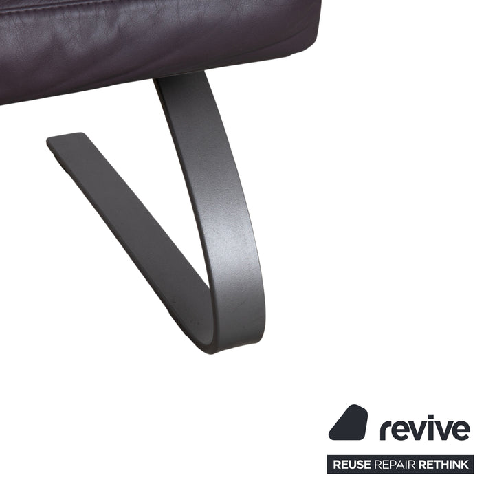 COR Swing Leder Hocker Freischwinger Lila Aubergine