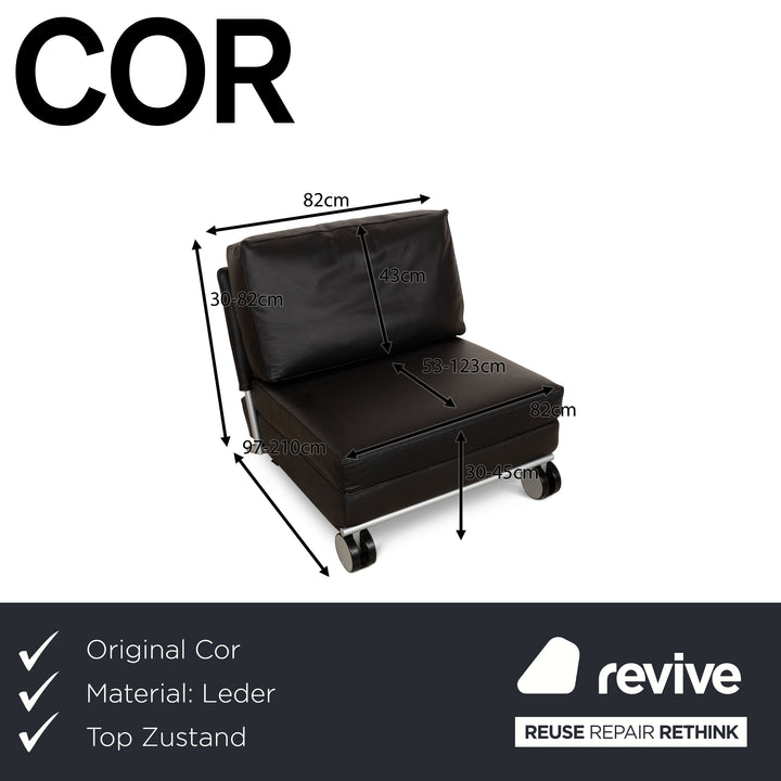 Cor Trinus Leather Armchair Black manual function