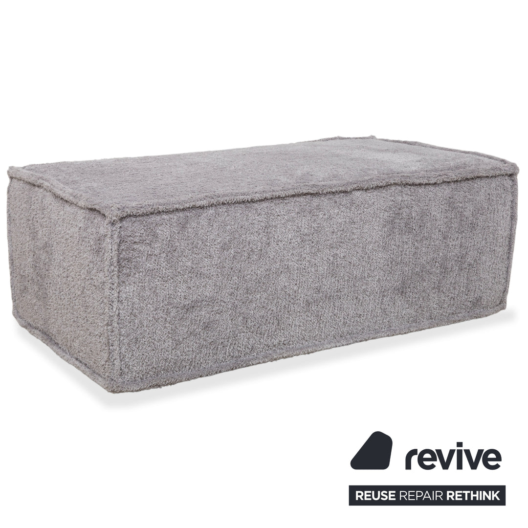 COR Trio Stoff Ecksofa 2x Hocker Grau Rot Bunt Sofa Couch Modulsofa