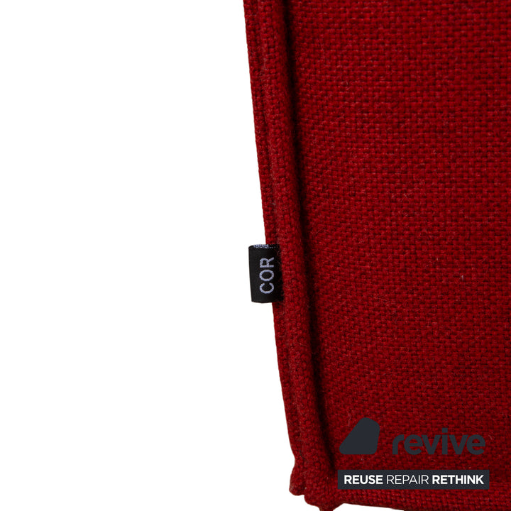 Canapé d'angle en tissu COR Trio 2x poufs gris rouge multicolore canapé modulaire