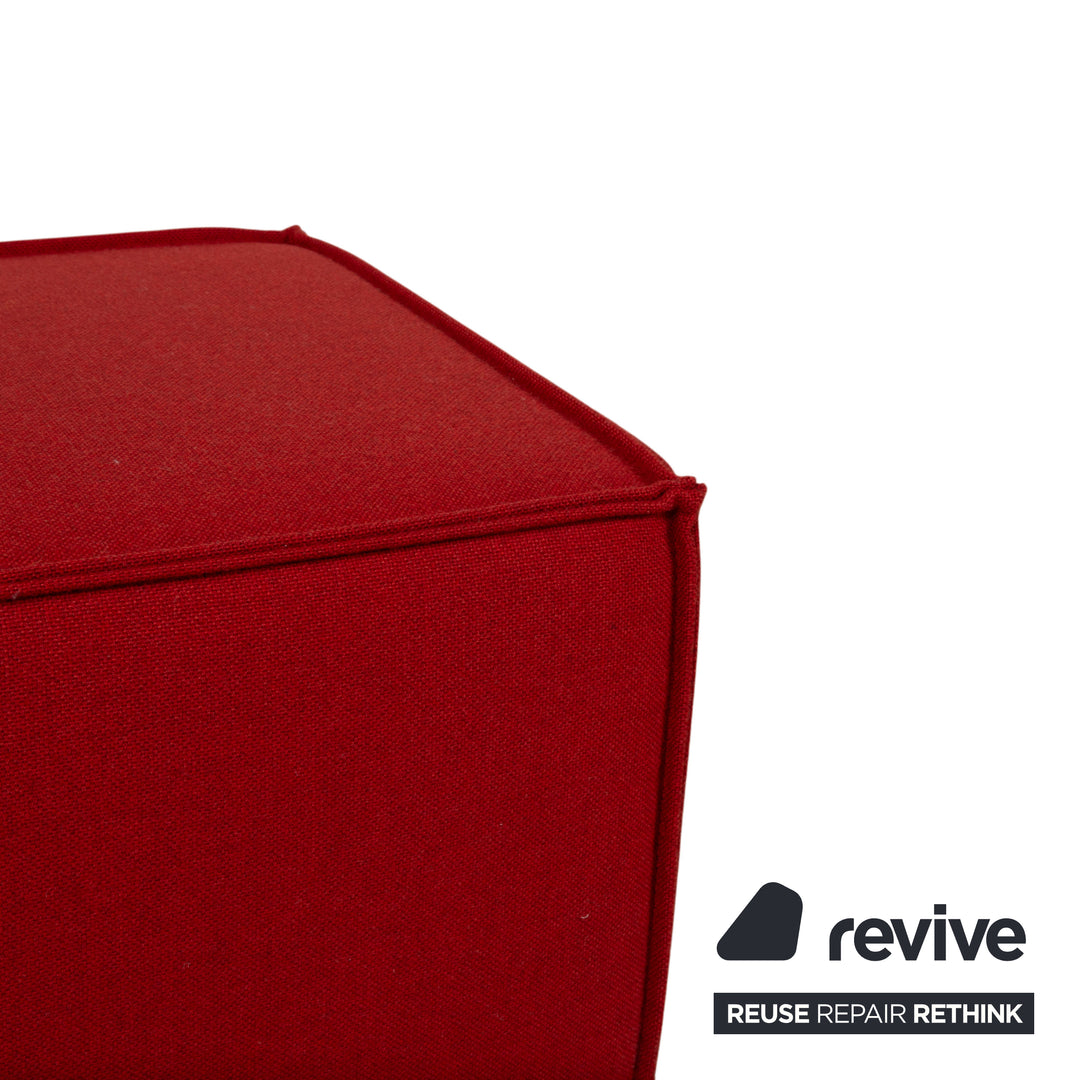 COR Trio Stoff Ecksofa 2x Hocker Grau Rot Bunt Sofa Couch Modulsofa