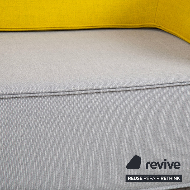 COR Trio Stoff Ecksofa Grau Bunt Sofa Couch Modulsofa