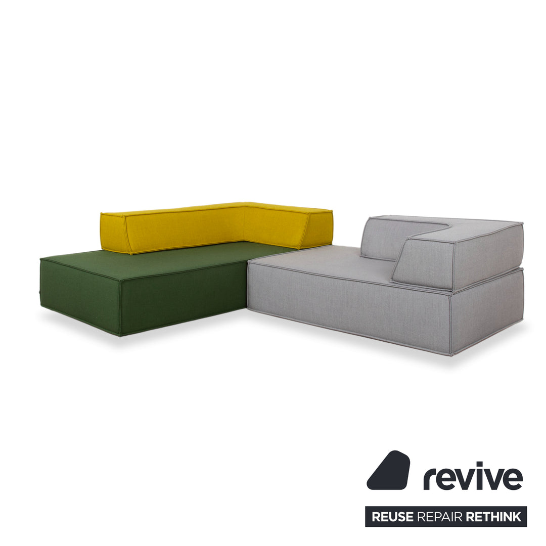Canapé d'angle en tissu COR Trio gris multicolore, canapé modulaire