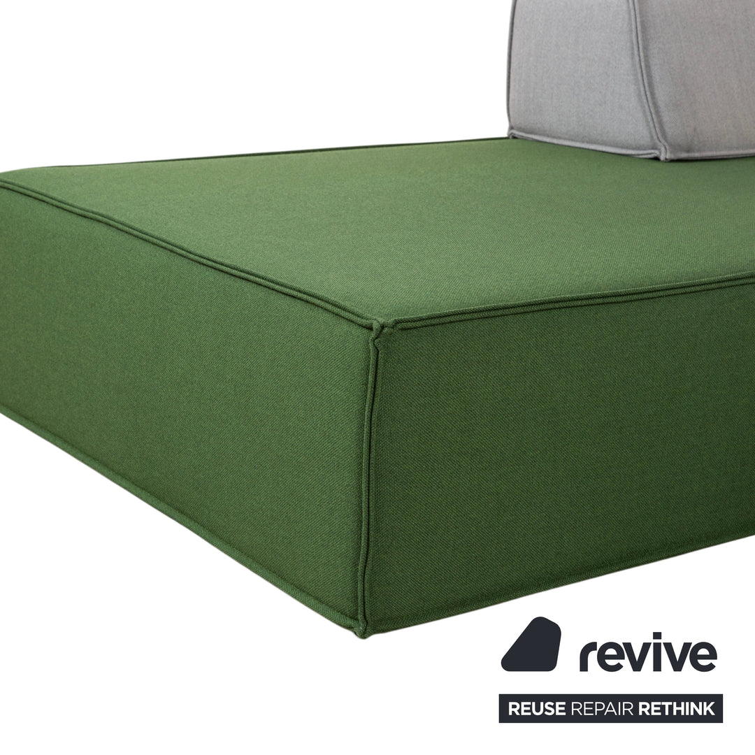 COR Trio Stoff Ecksofa Grau Bunt Sofa Couch Modulsofa