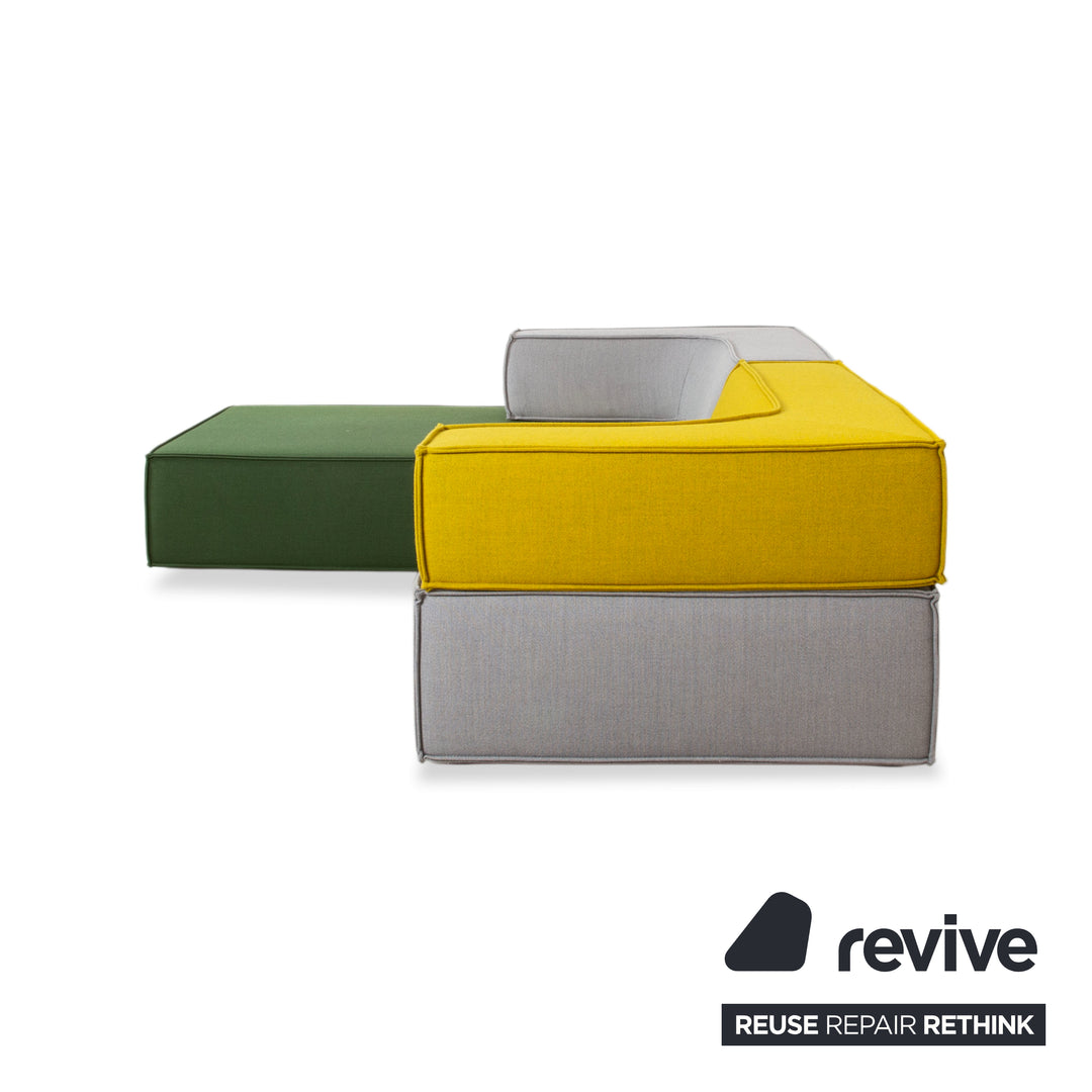 Canapé d'angle en tissu COR Trio gris multicolore, canapé modulaire