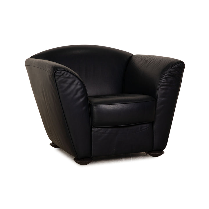 Cor Zelda Leder Sessel Dunkelblau