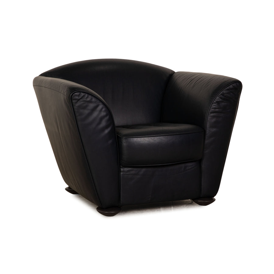Cor Zelda Leder Sessel Dunkelblau