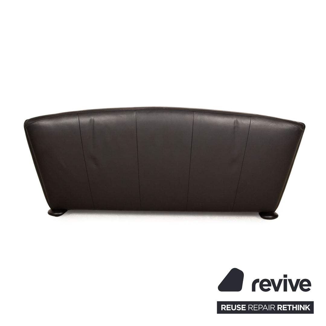 Cor Zelda Leather Two Seater Black Sofa Couch