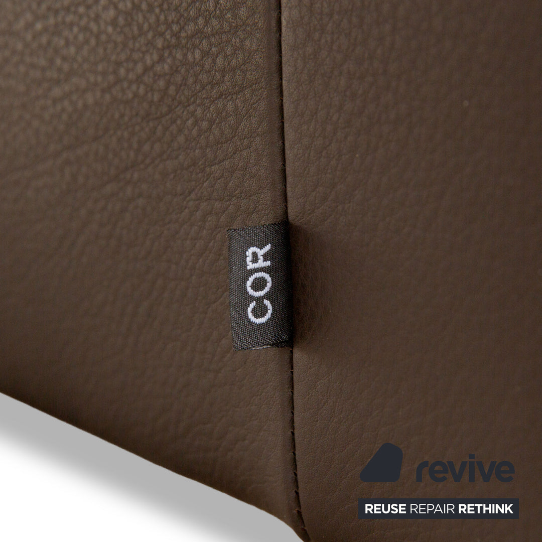 COR Zento 2x Leder Sessel Garnitur Dunkelbraun Kaffee Kastanie