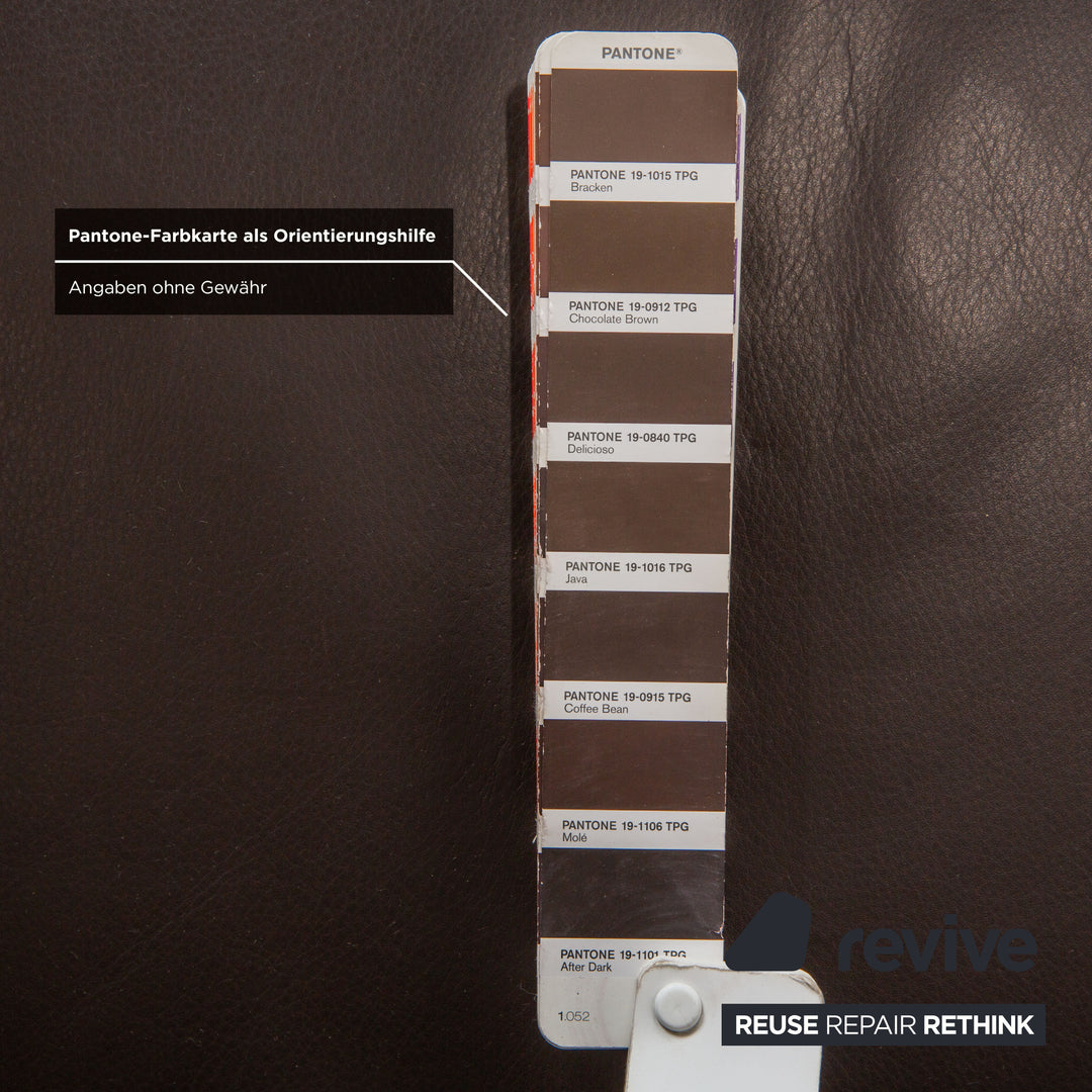 COR Zento Ensemble de 2 fauteuils en cuir marron foncé, café et châtaigne