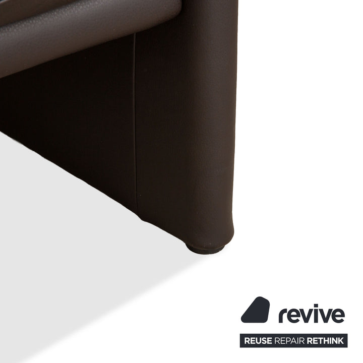 COR Zento Ensemble de 2 fauteuils en cuir marron foncé, café et châtaigne