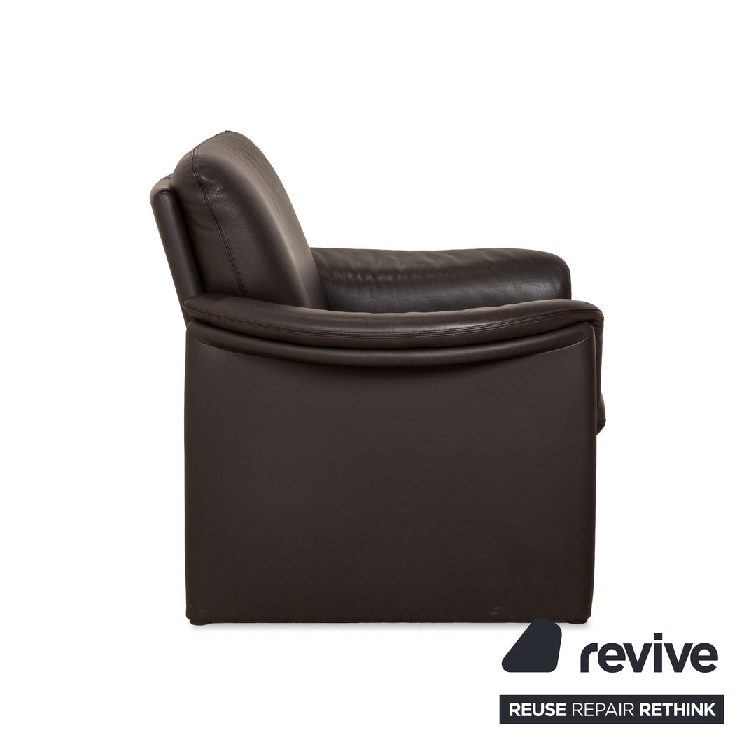 COR Zento 2x Leder Sessel Garnitur Dunkelbraun Kaffee Kastanie