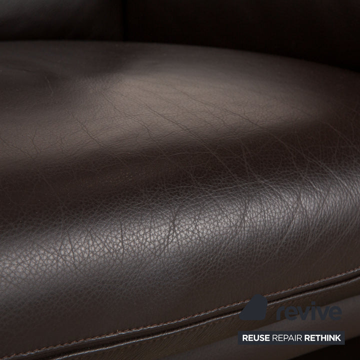 COR Zento Ensemble de 2 fauteuils en cuir marron foncé, café et châtaigne