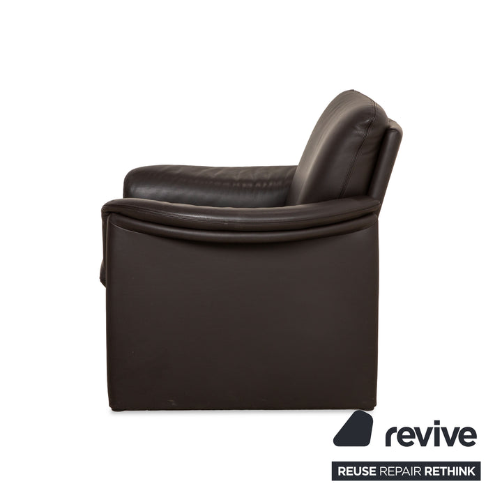 COR Zento 2x Leder Sessel Garnitur Dunkelbraun Kaffee Kastanie