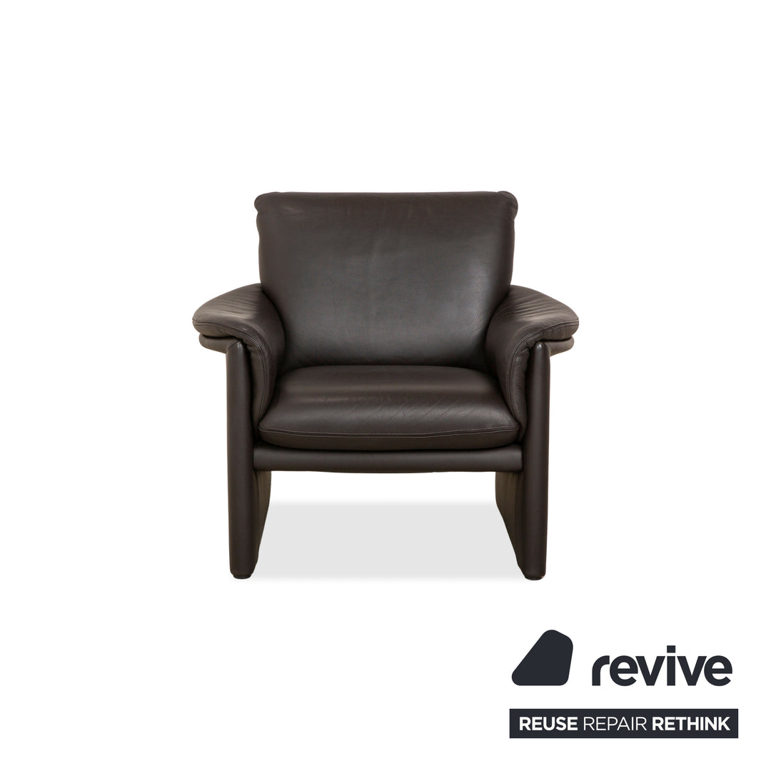 COR Zento Garnitur Leder Dreisitzer & 2x Sessel Dunkelbraun Kastanie Kaffee Sofa Couch
