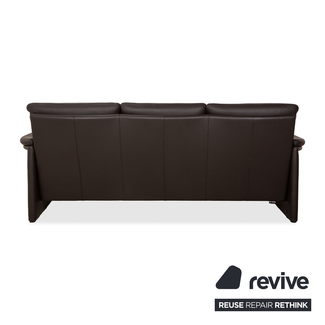 COR Zento Leather Three-Seater Dark Brown Chestnut Coffee Sofa Couch