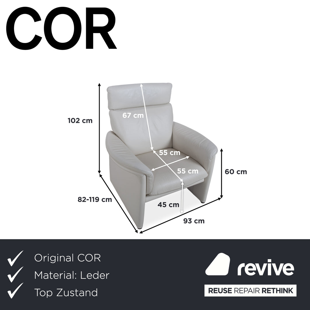 Cor Zento Leather Armchair Cream manual function