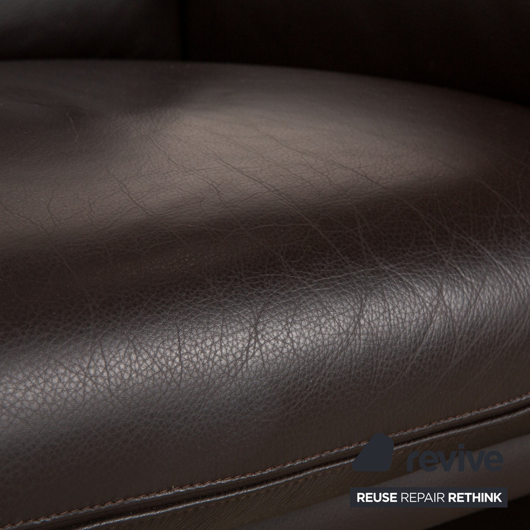 COR Zento Leder Sessel Dunkelbraun Kaffee Kastanie