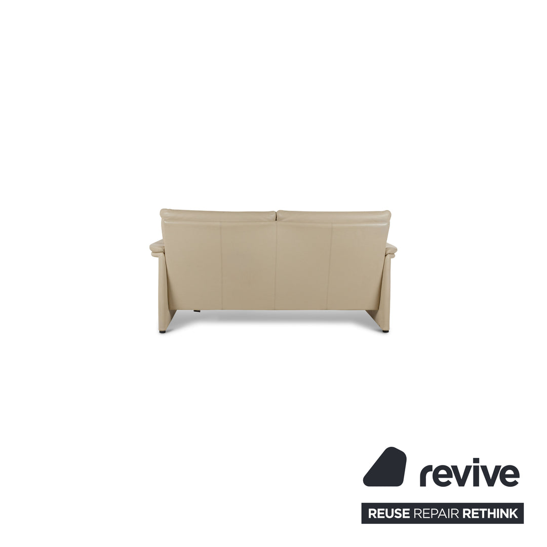 Cor Zento Leather Two-Seater Cream Sofa Couch