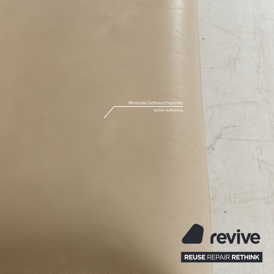 Cor Zento Leder Zweisitzer Creme Sofa Couch