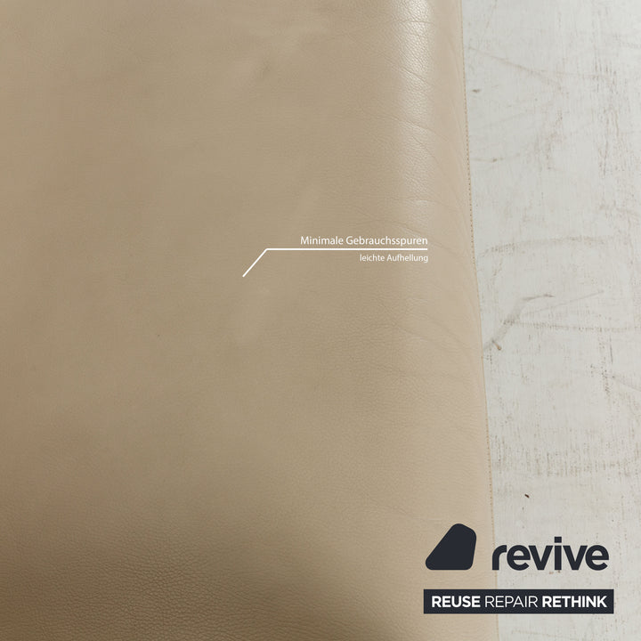 Cor Zento Leder Zweisitzer Creme Sofa Couch