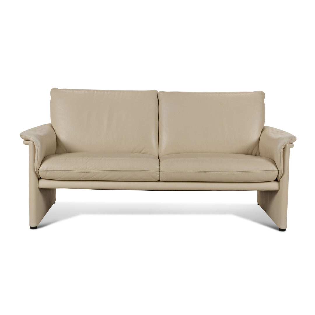 Cor Zento Leather Two-Seater Cream Sofa Couch