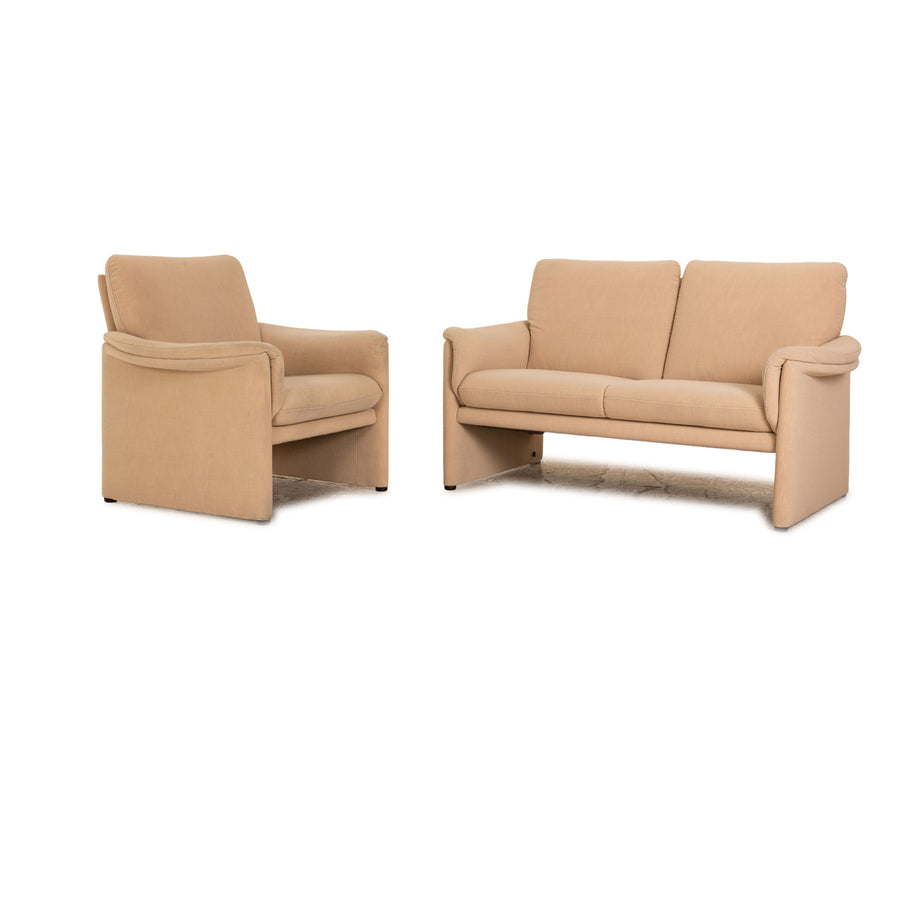 Cor Zento fabric sofa set beige armchair two-seater couch