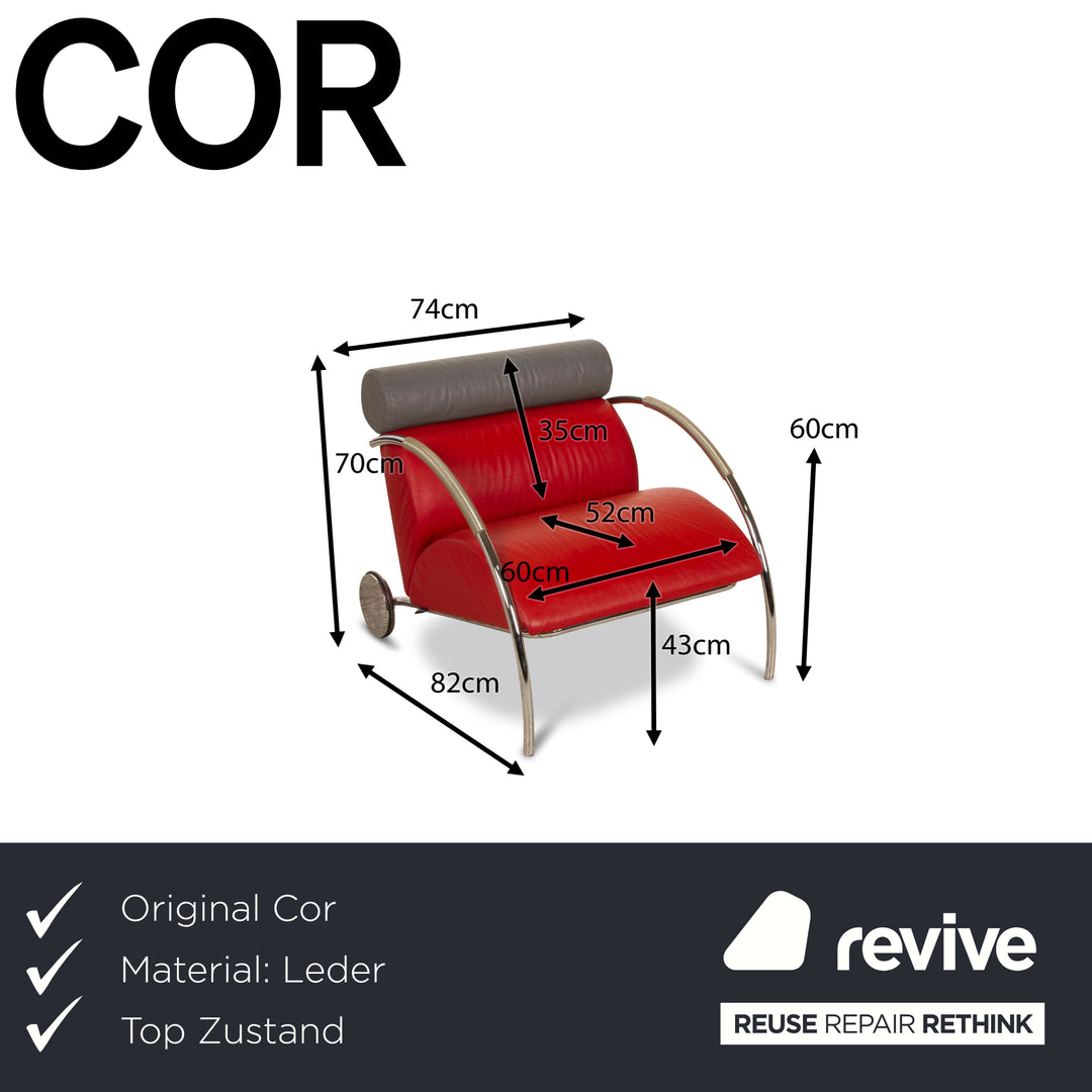 COR Zyklus Leder Sessel Rot