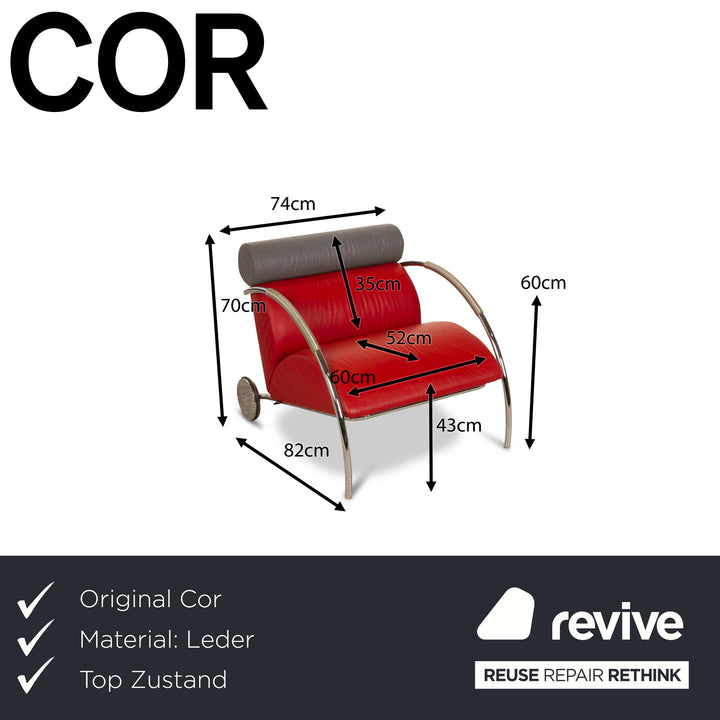 COR Zyklus Leder Sessel Rot