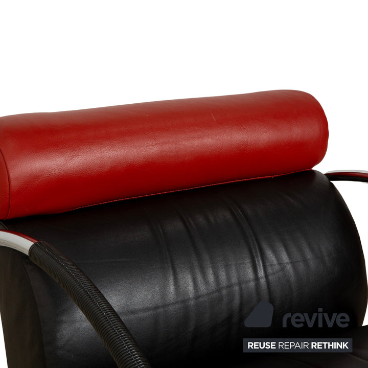 Cor Zyklus Leder Sessel Schwarz Rot manuelle Funktion