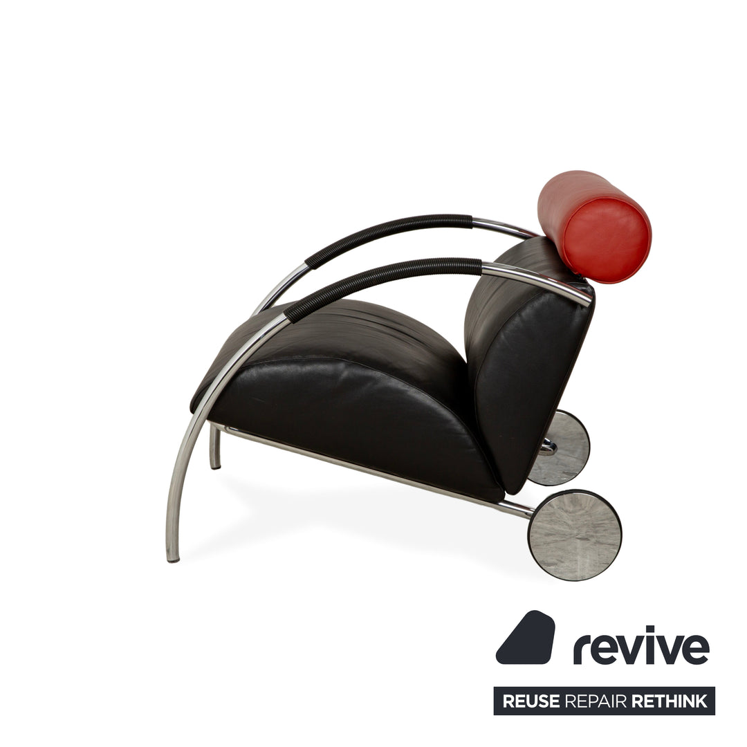 Cor Zyklus Leder Sessel Schwarz Rot manuelle Funktion