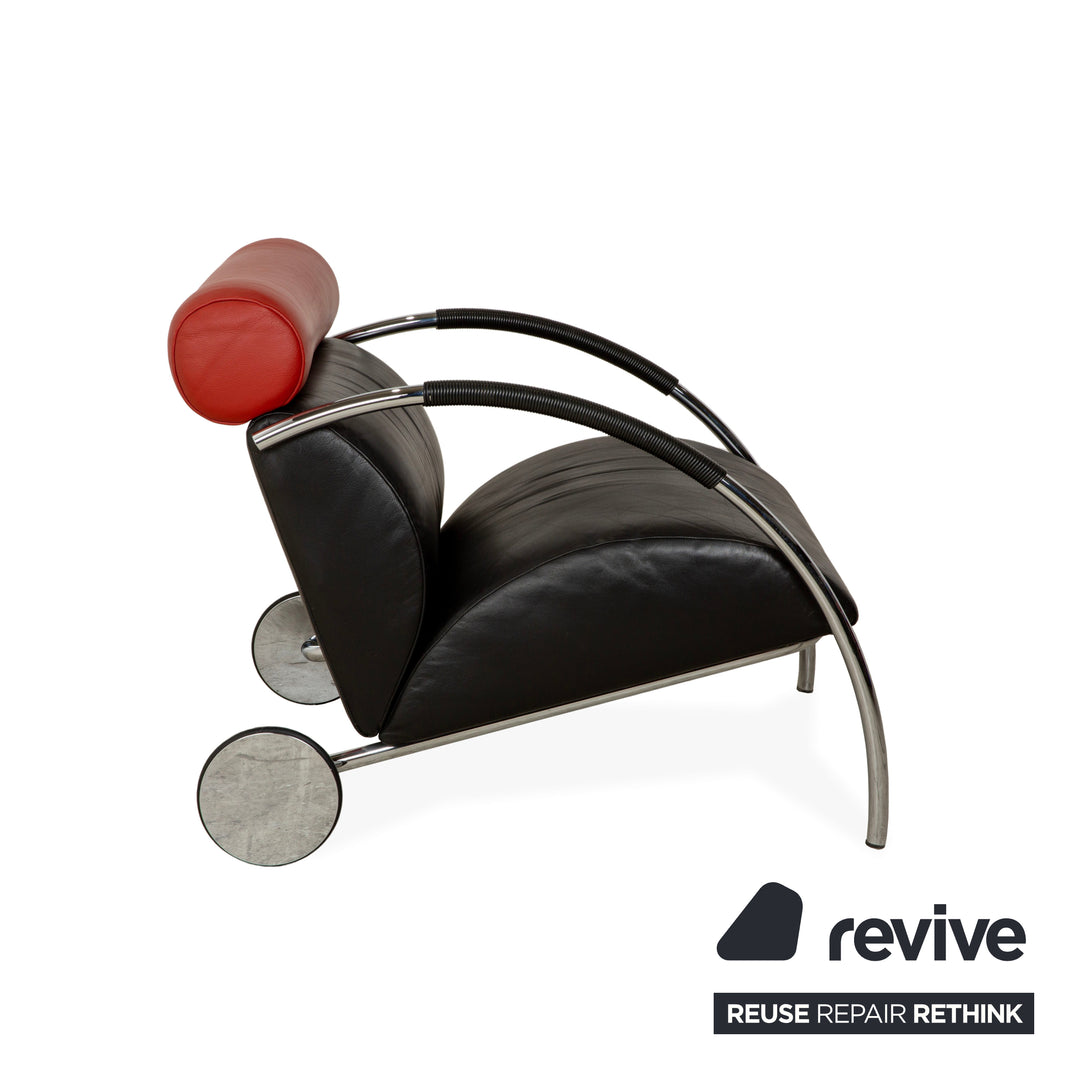 Cor Zyklus Leder Sessel Schwarz Rot manuelle Funktion