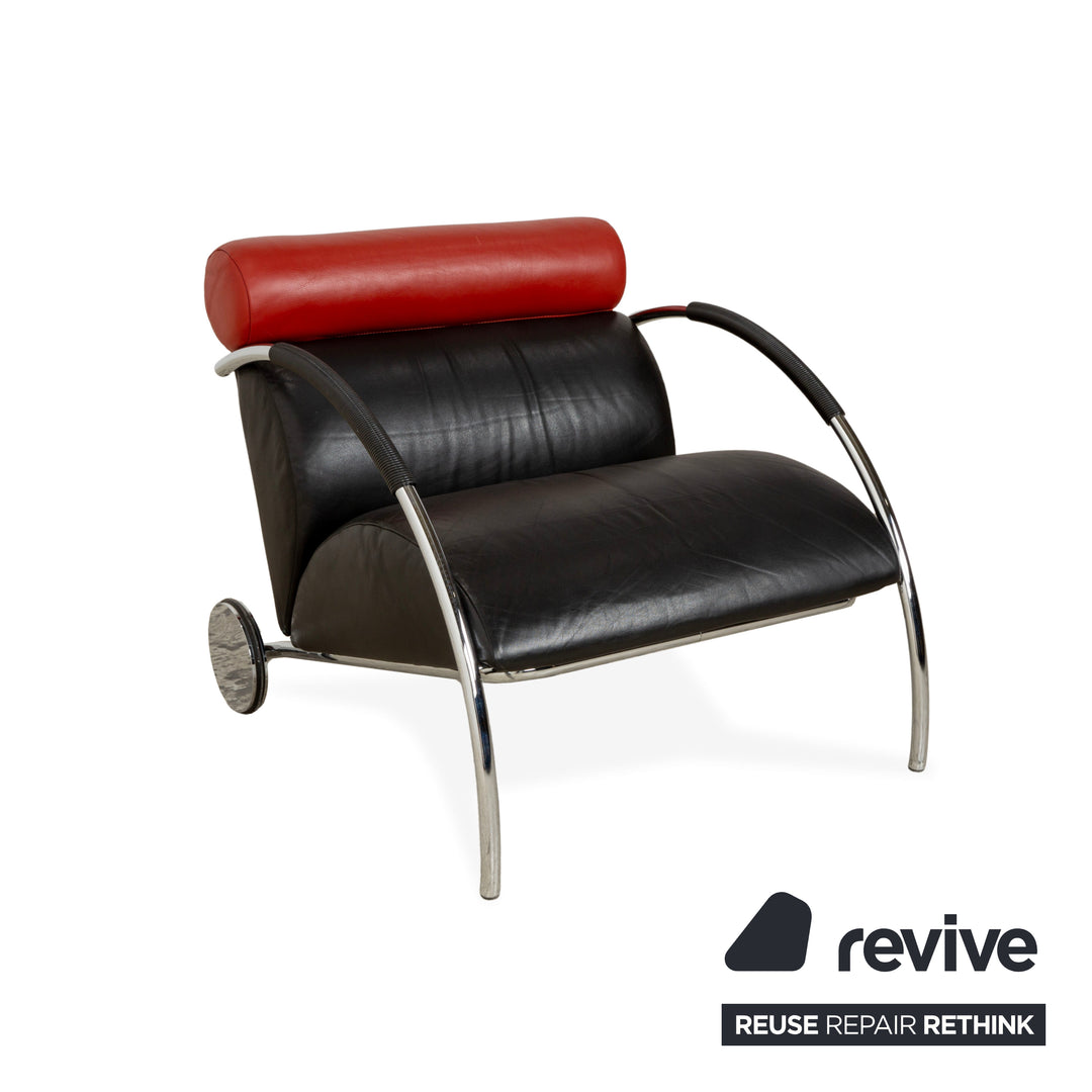 Cor Zyklus Leder Sessel Schwarz Rot manuelle Funktion