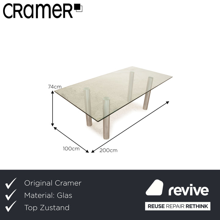 Cramer Glass Dining Table Silver