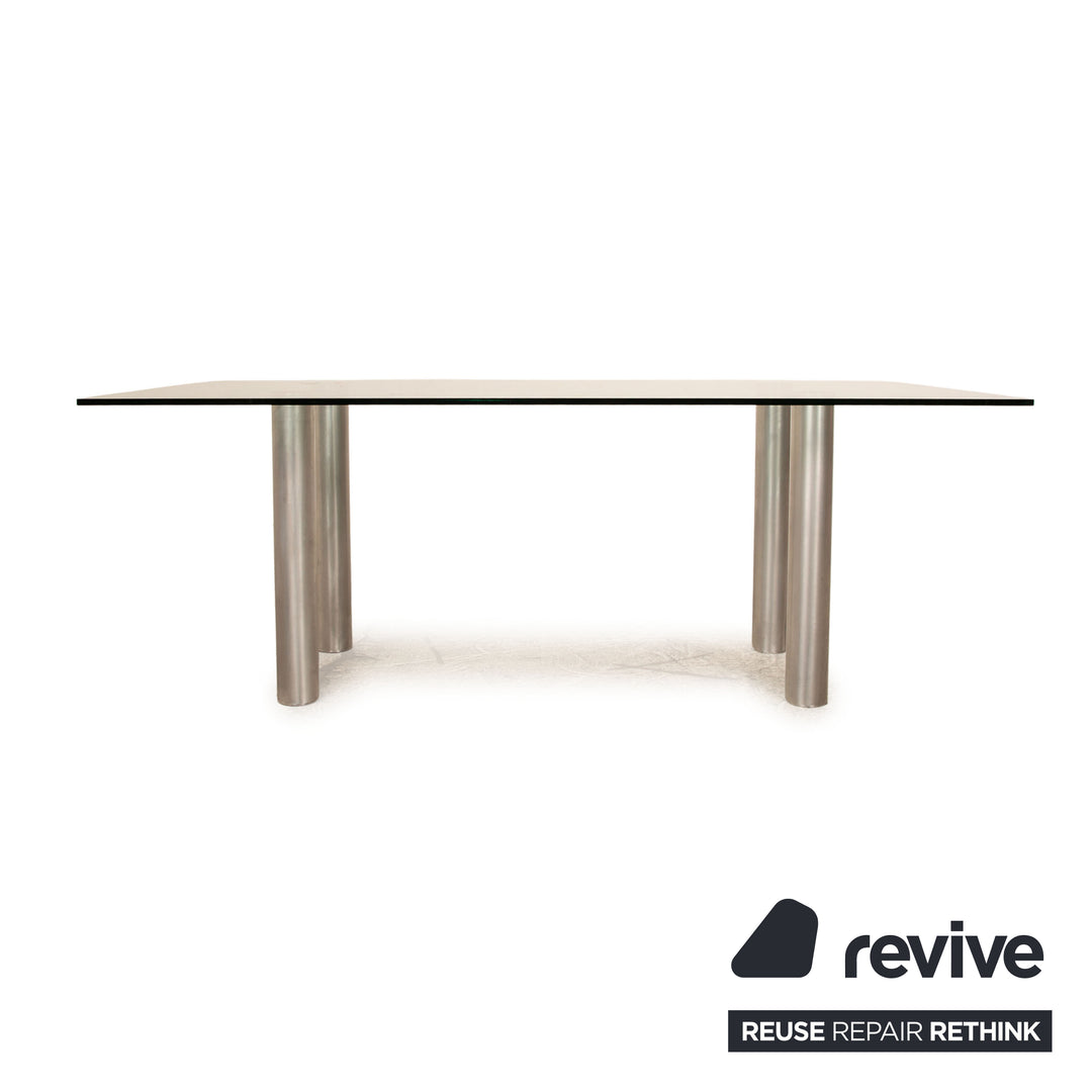 Cramer Glass Dining Table Silver