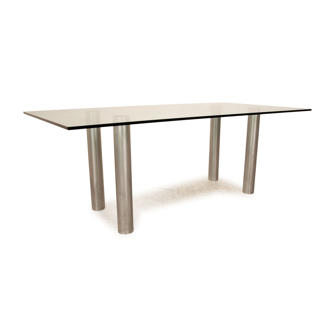 Cramer Glass Dining Table Silver