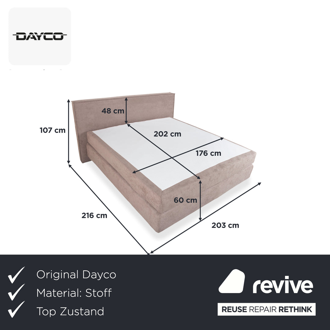 Lit coffre Dayco Avalon en tissu - gris, beige