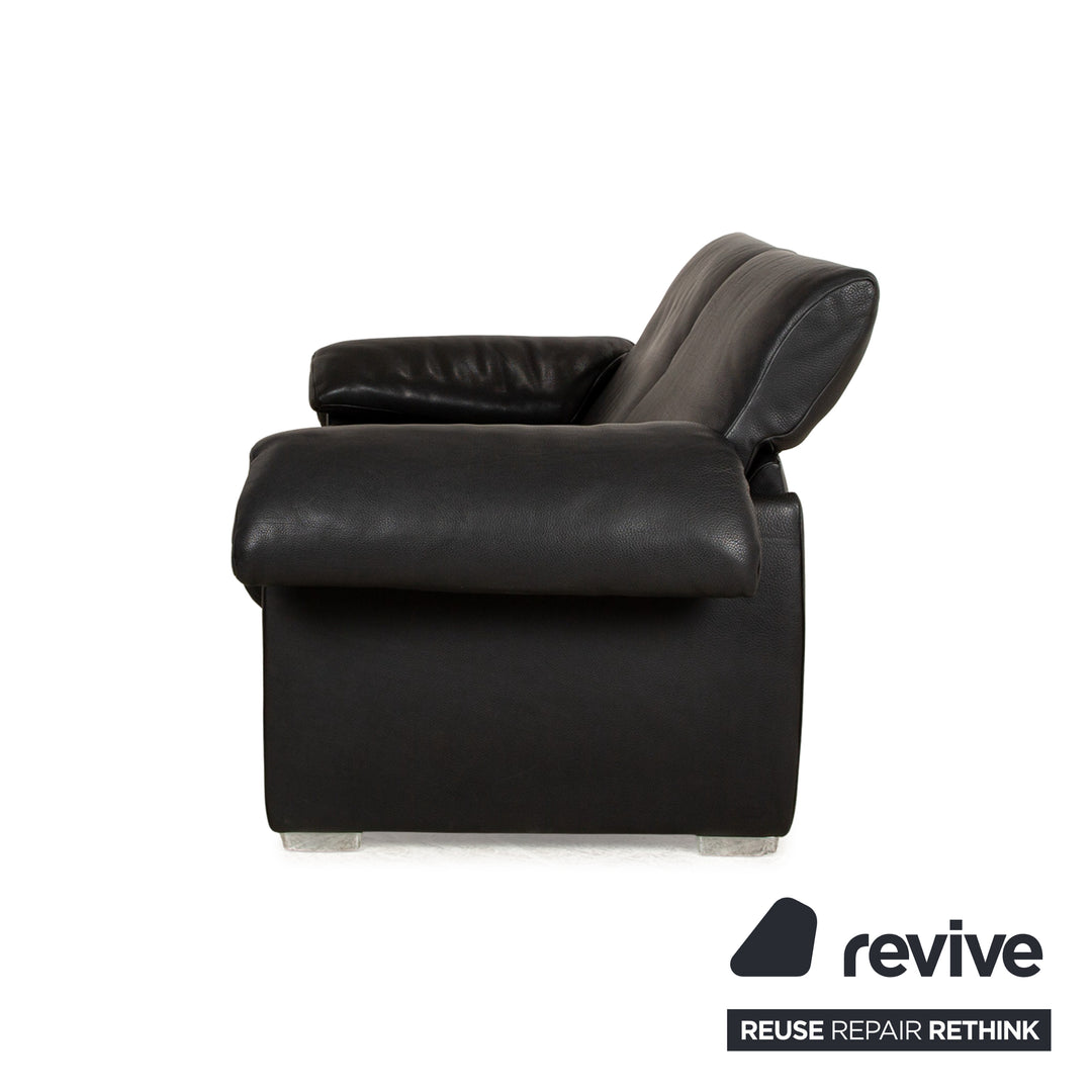 de Sede DS 10 Leather Two Seater Black Sofa Couch