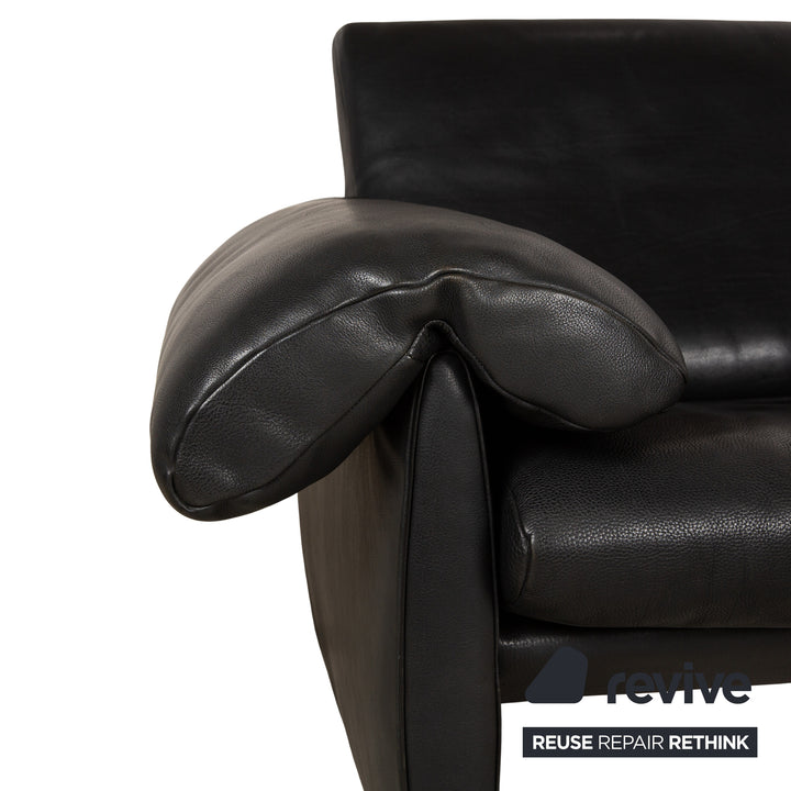 de Sede DS 10 Leather Two Seater Black Sofa Couch