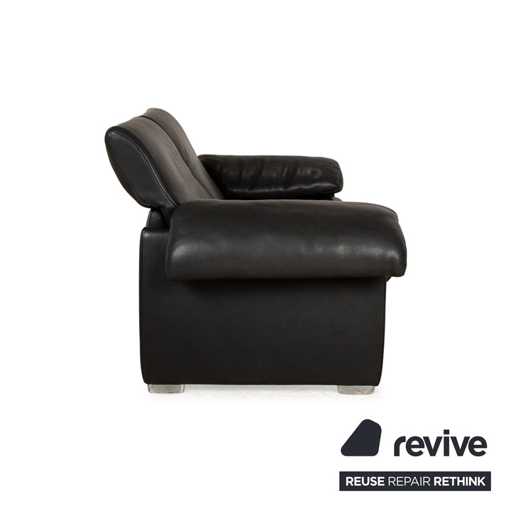 de Sede DS 10 Leather Two Seater Black Sofa Couch