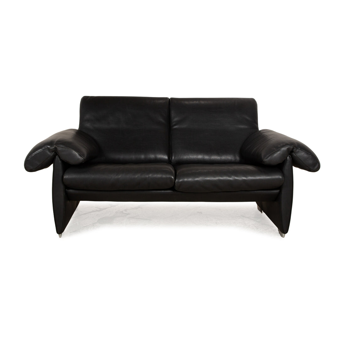 de Sede DS 10 Leather Two Seater Black Sofa Couch