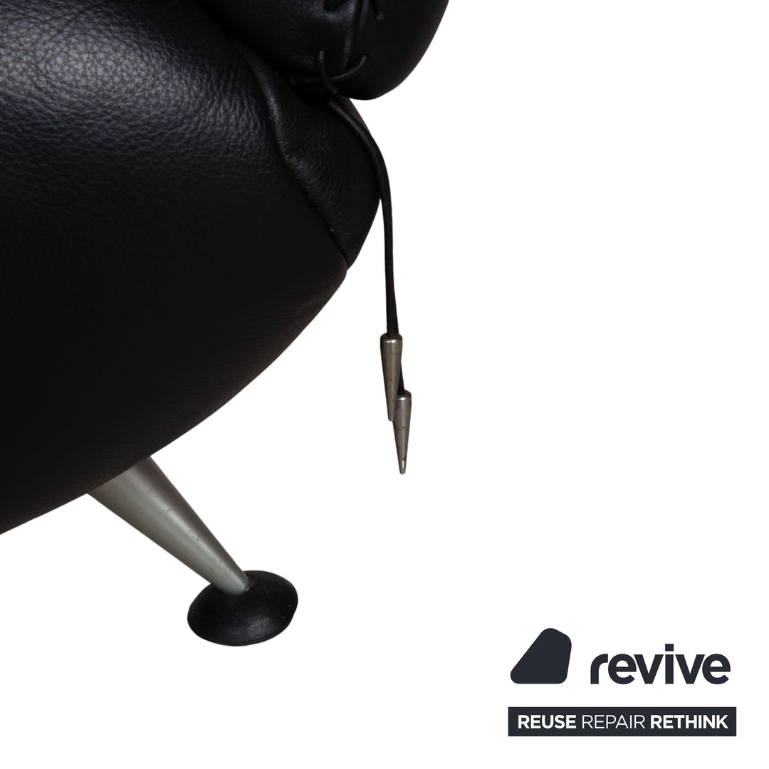 de Sede DS-102 Dreisitzer Leder Sofa Schwarz Couch