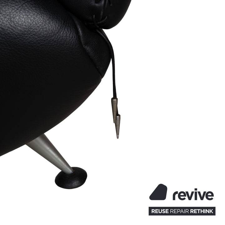 de Sede DS-102 Dreisitzer Leder Sofa Schwarz Couch