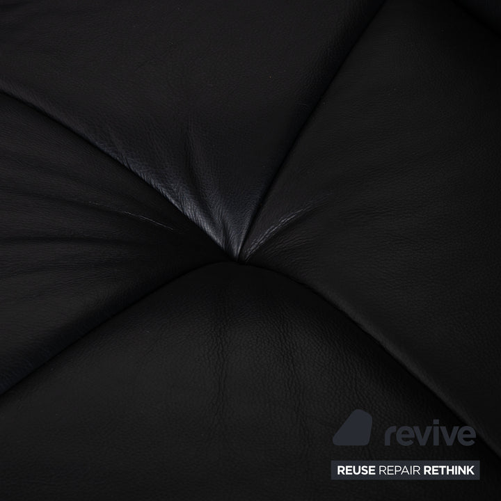 de Sede DS-102 Dreisitzer Leder Sofa Schwarz Couch