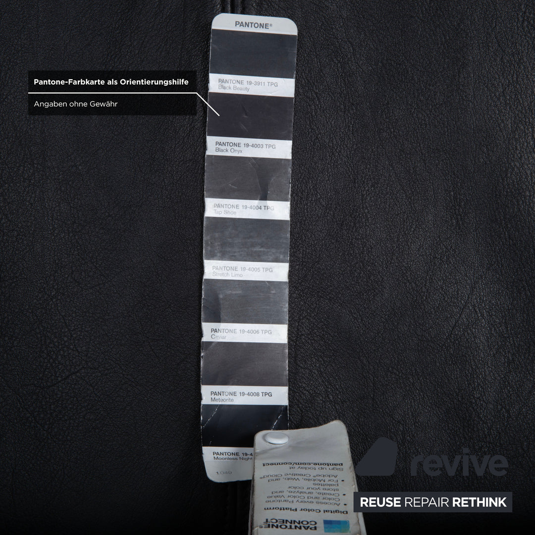 de Sede DS-102 Dreisitzer Leder Sofa Schwarz Couch