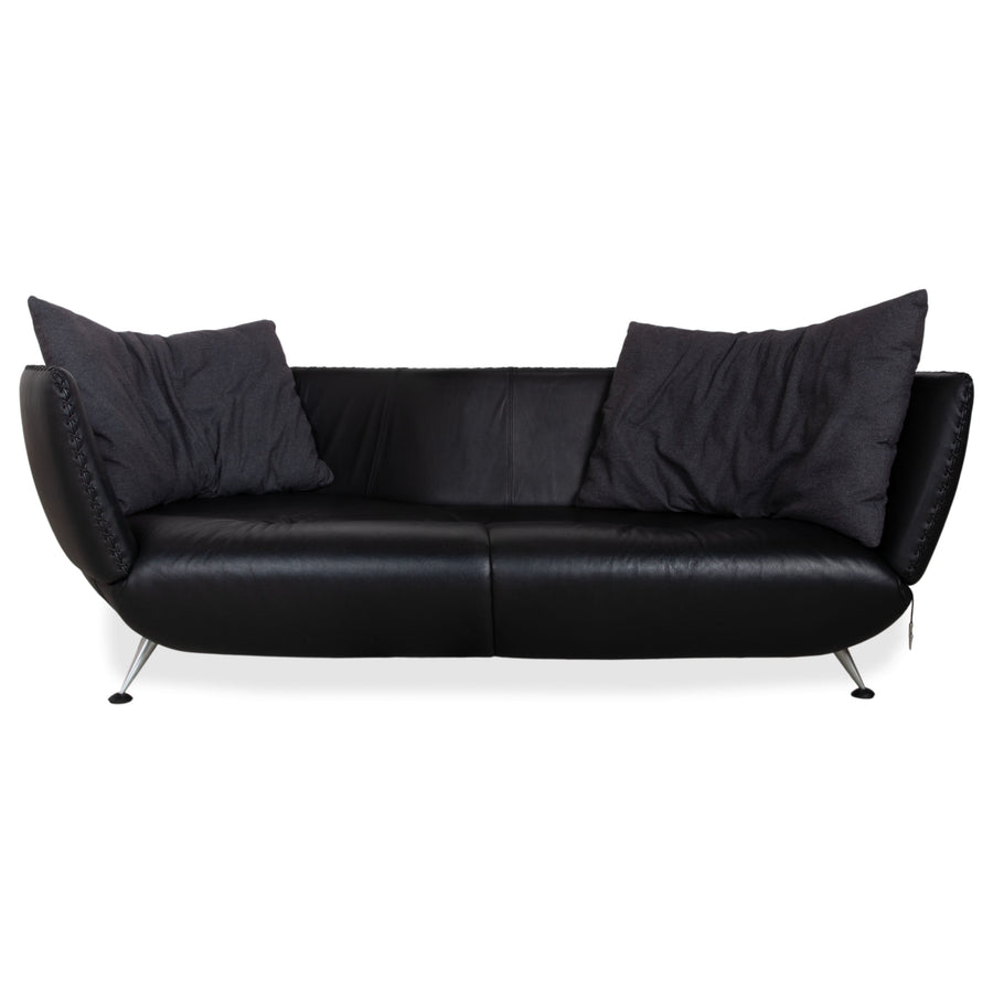 de Sede DS-102 Dreisitzer Leder Sofa Schwarz Couch